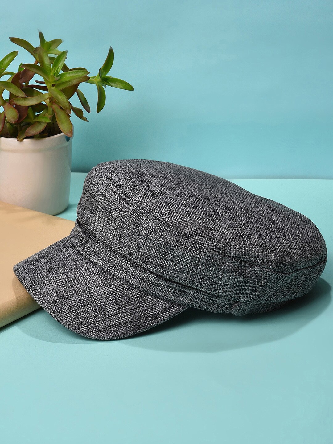 

HAUTE SAUCE by Campus Sutra Self-Design Anti-Sweat Bakerboy Hat, Grey