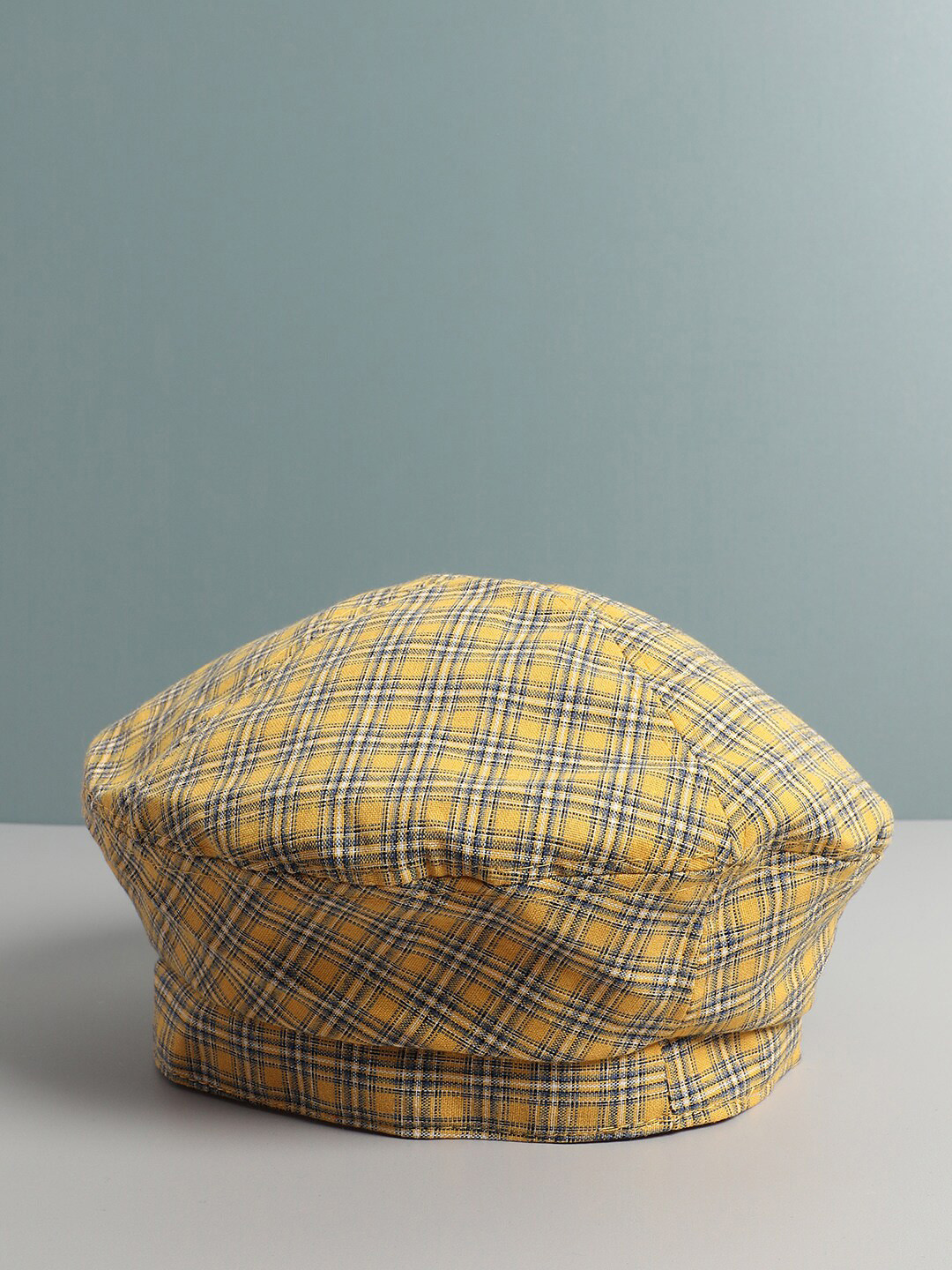 

HAUTE SAUCE by Campus Sutra Checked Anti Sweat Foldable Beret Hat, Yellow