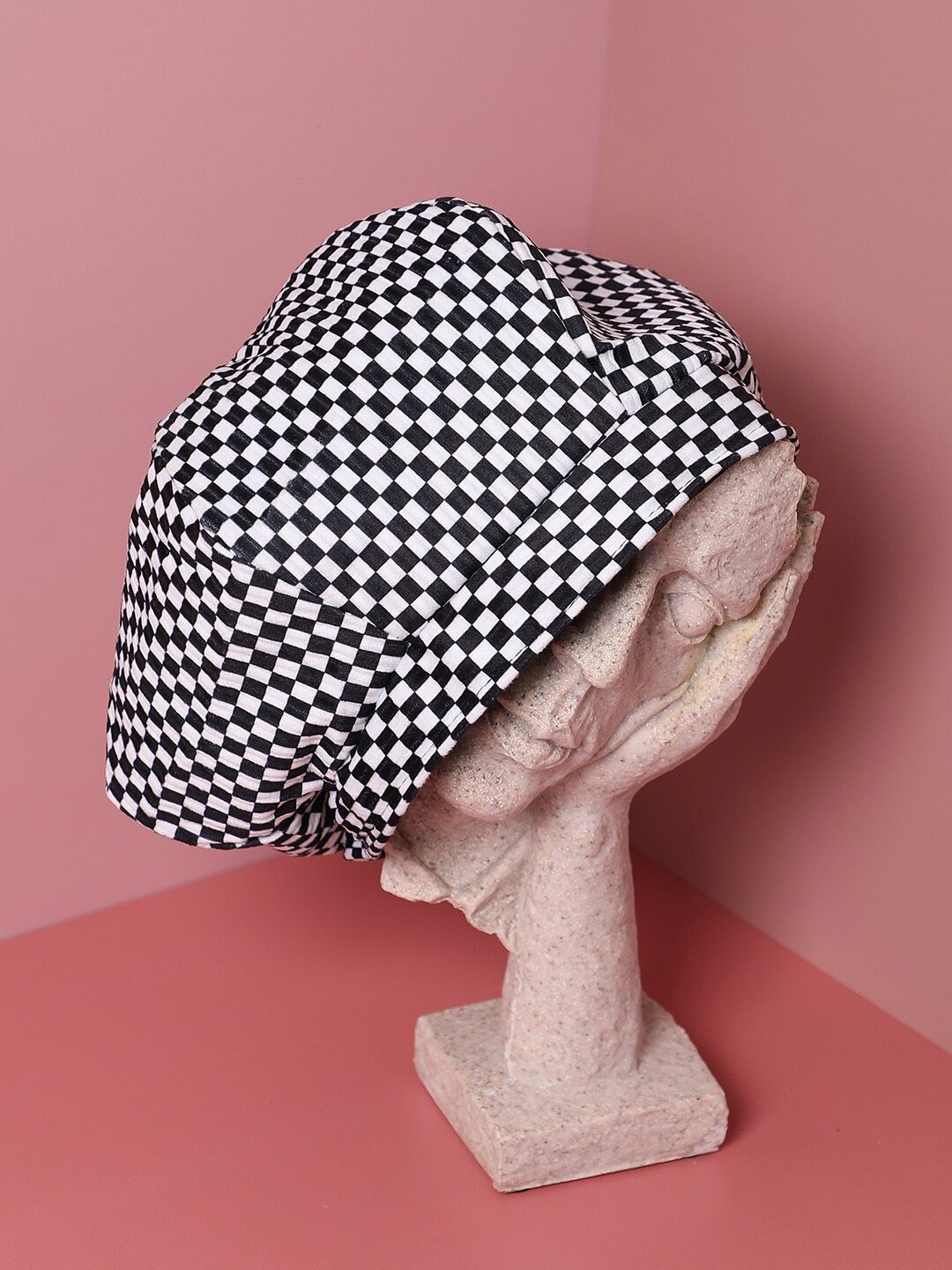 

HAUTE SAUCE by Campus Sutra Women Checked Anti-Sweat Beret Hat, Black