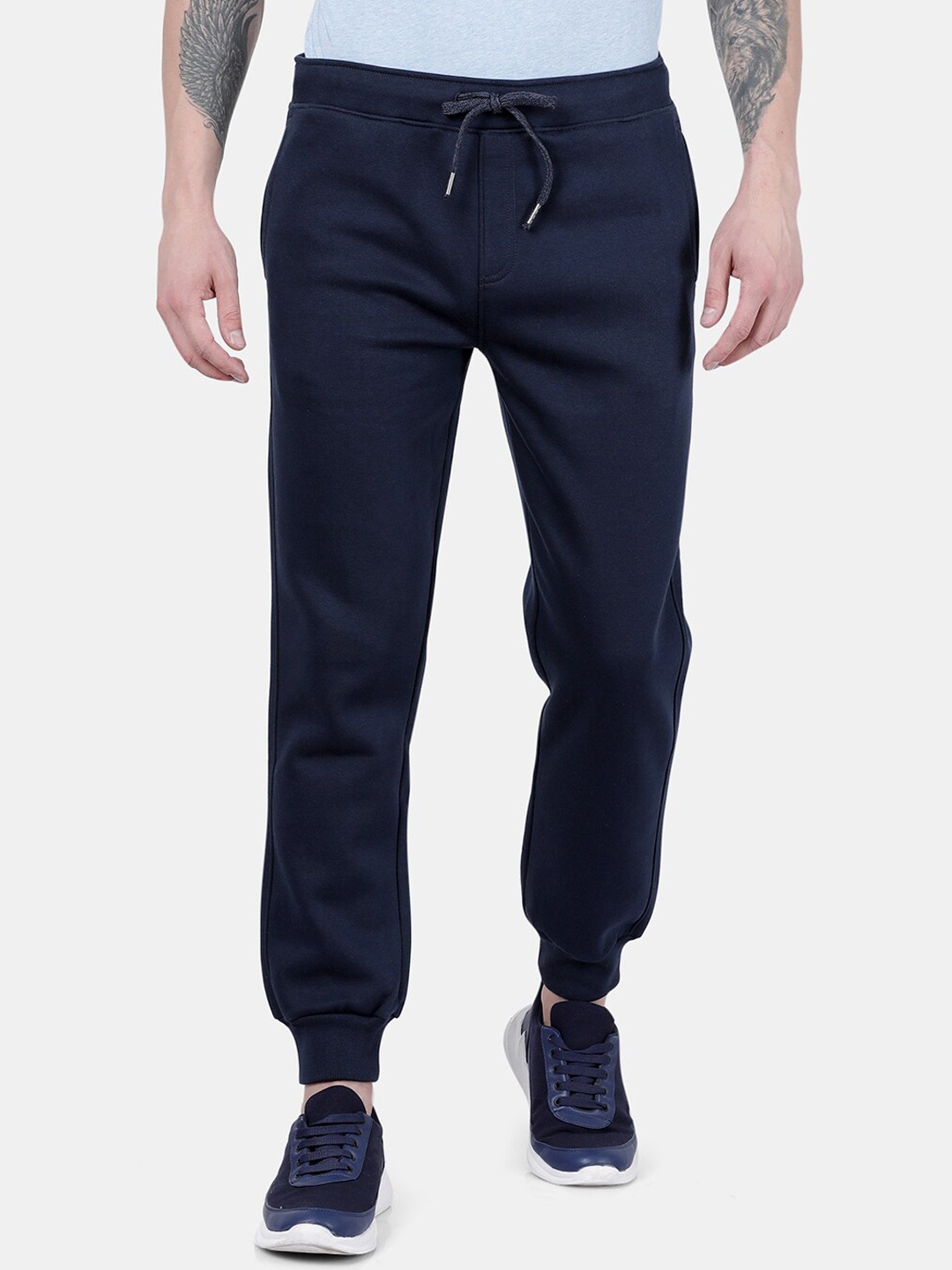 

t-base Men Rib Lower Mid-Rise Joggers, Navy blue