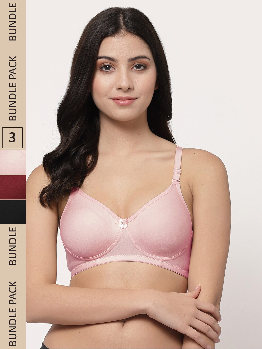 

Docare Pack Of 3 Lightly Padded Cotton Seamless T Shirt Bra, Black