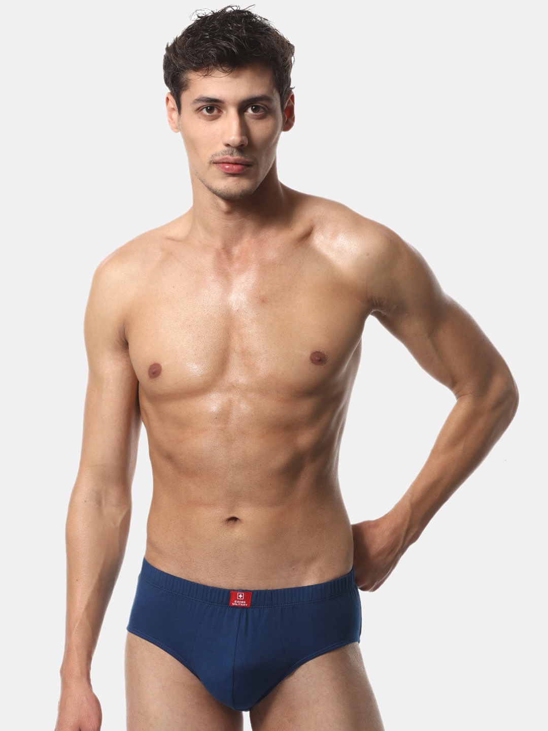 

SWISS MILITARY Men Cotton Basic Briefs, Navy blue