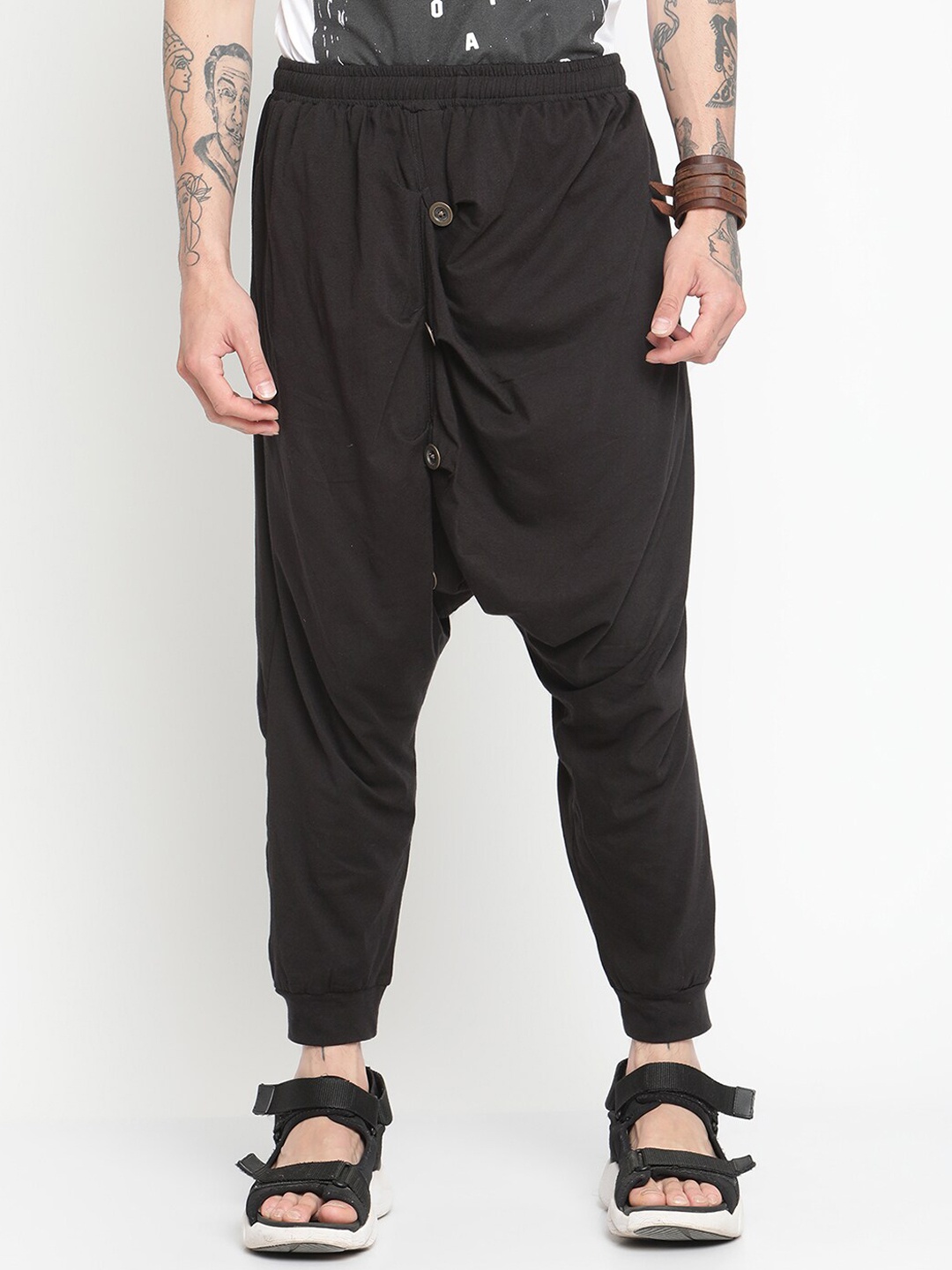 

PUNK Men Relaxed Loose Fit Cotton Joggers, Charcoal