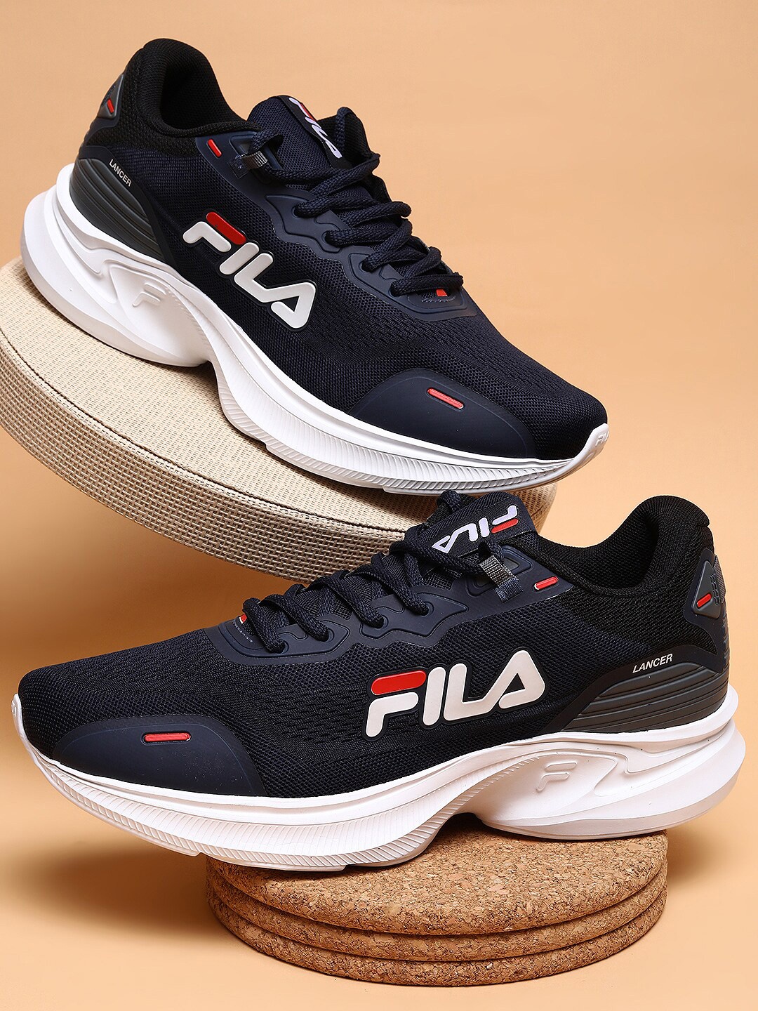 

FILA Men Lancer Running Shoes, Navy blue