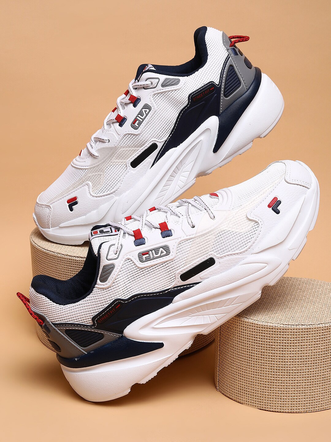 

FILA Men Woven Design Street Fit Running Shoes, White