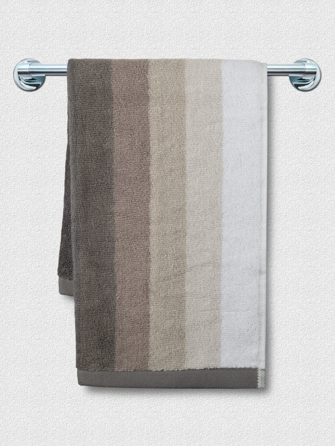 

Jockey Grey & White 2 Pcs Striped Ultrasoft Terry Cotton 500 GSM Hand Towels