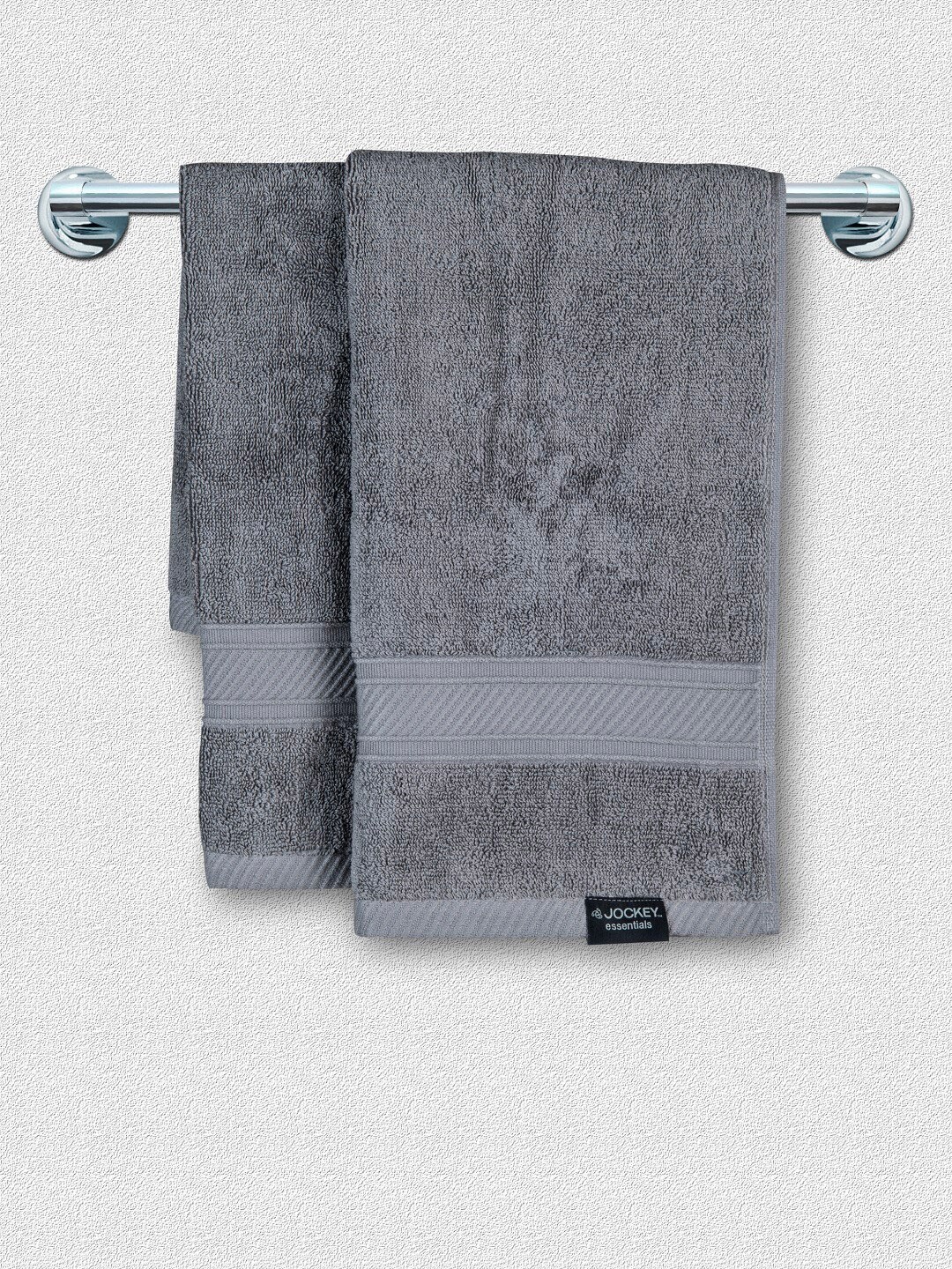 

Jockey Men Grey 2 Pcs Terry Cotton 500 GSM Ultrasoft Hand Towels