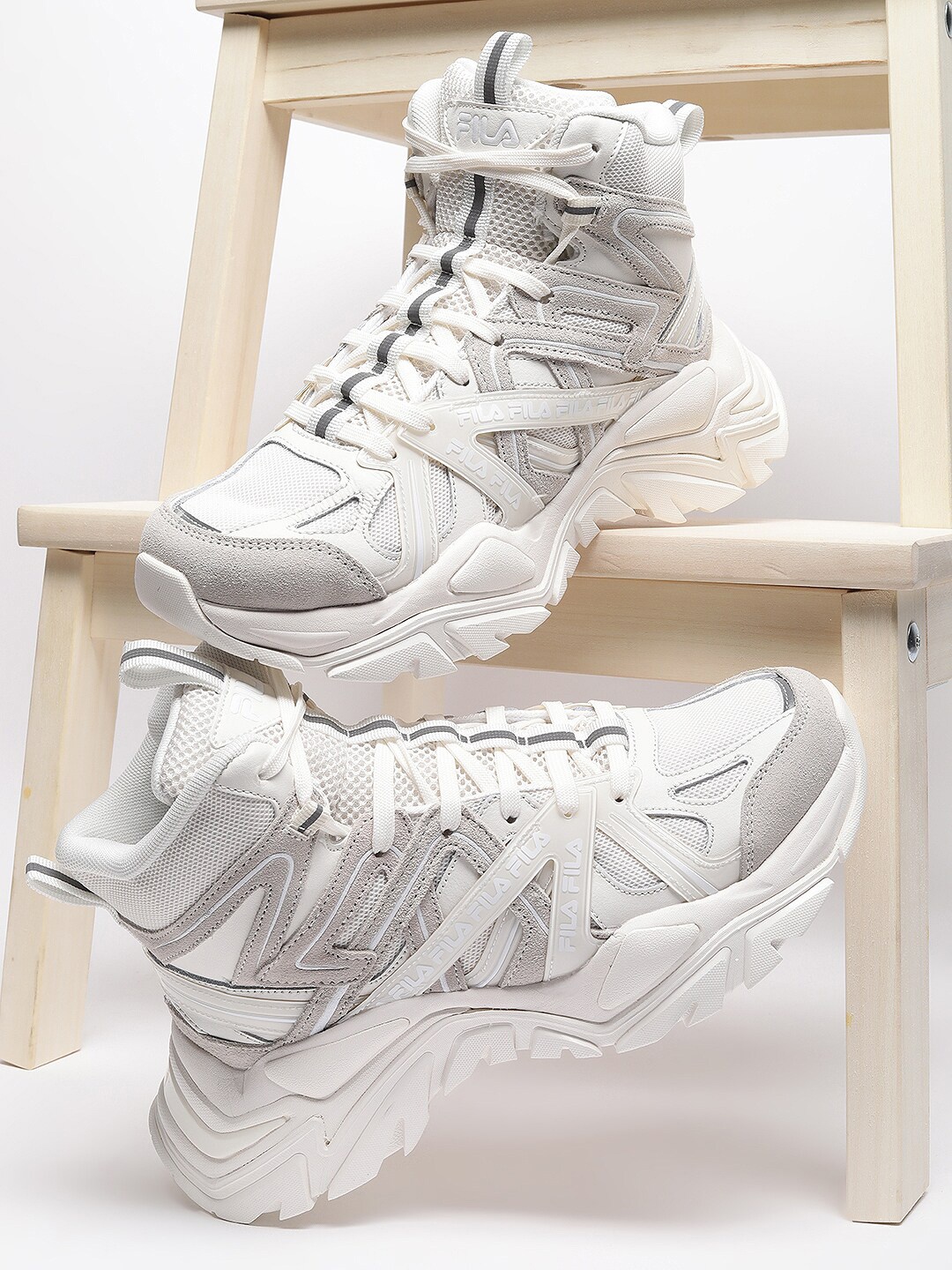 

FILA Women Colourblocked Electrove 2 High Sneakers, White