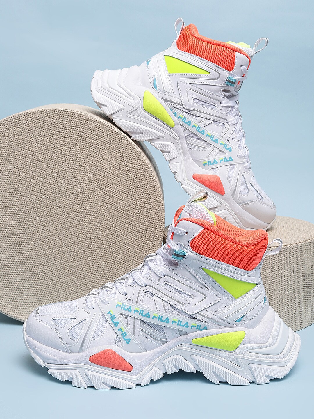 

FILA Women Electrove 2 High Mid Top Sneakers, White