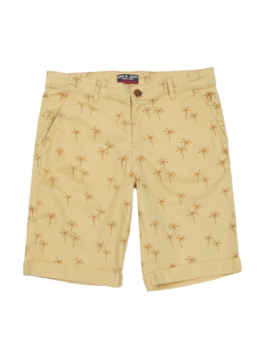 

Gini and Jony Boys Conversational Printed Shorts, Beige