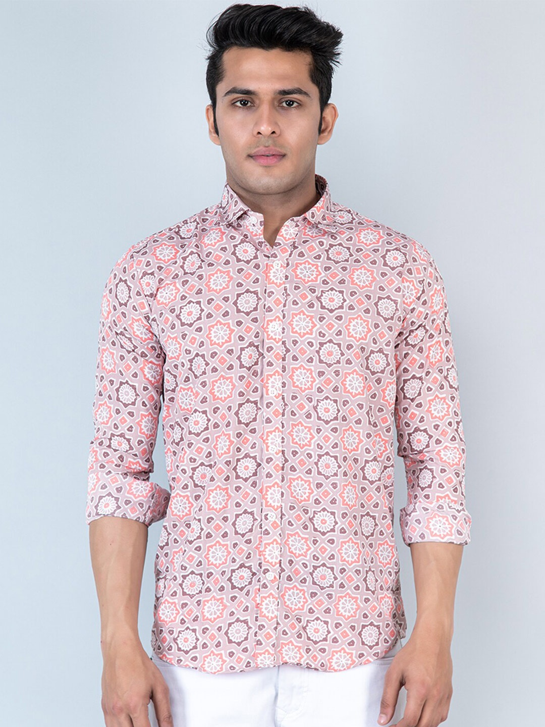 

Tistabene Ethnic Motifs Printed Casual Shirt, Rose