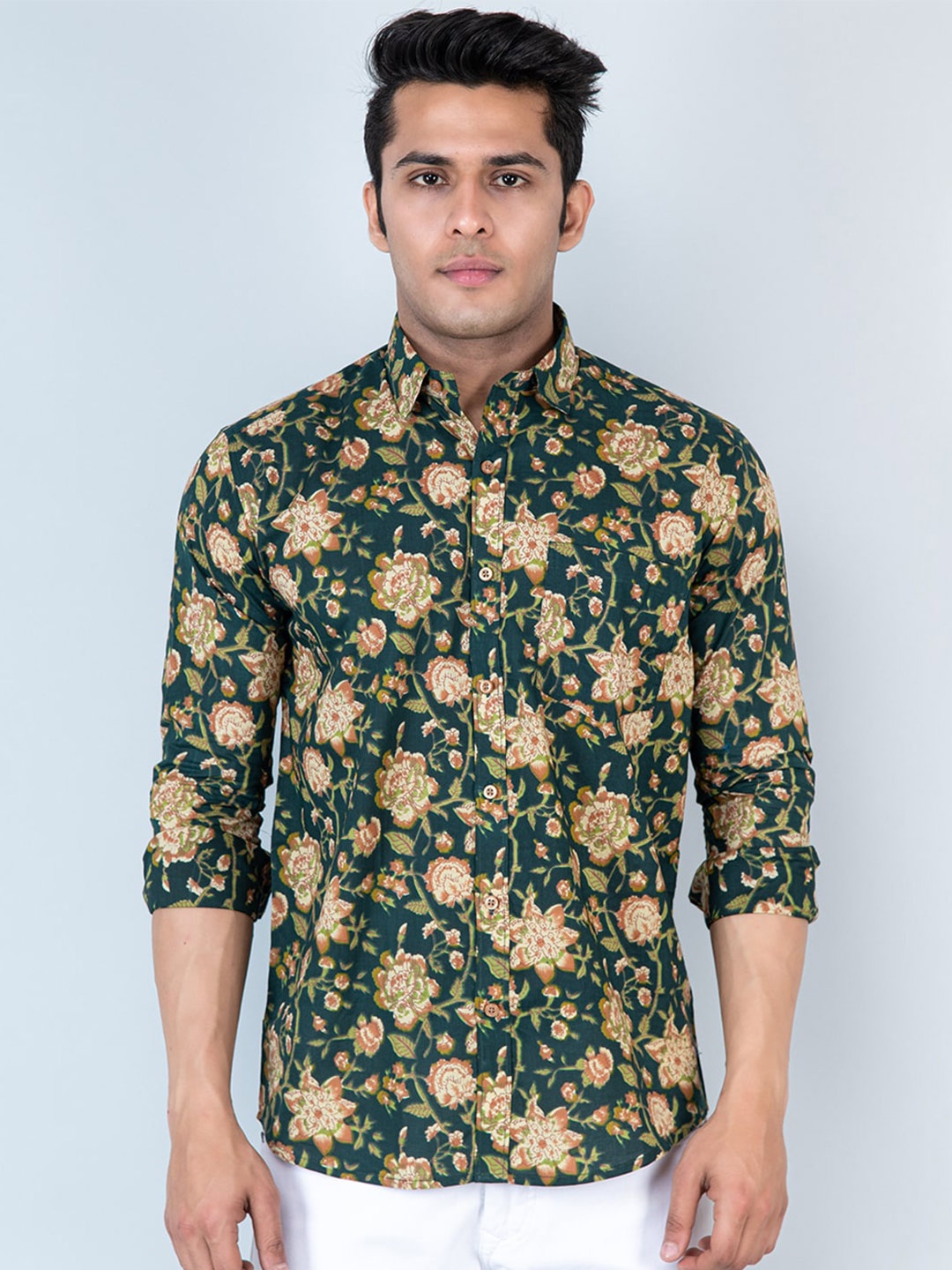 

Tistabene Floral Printed Casual Shirt, Green