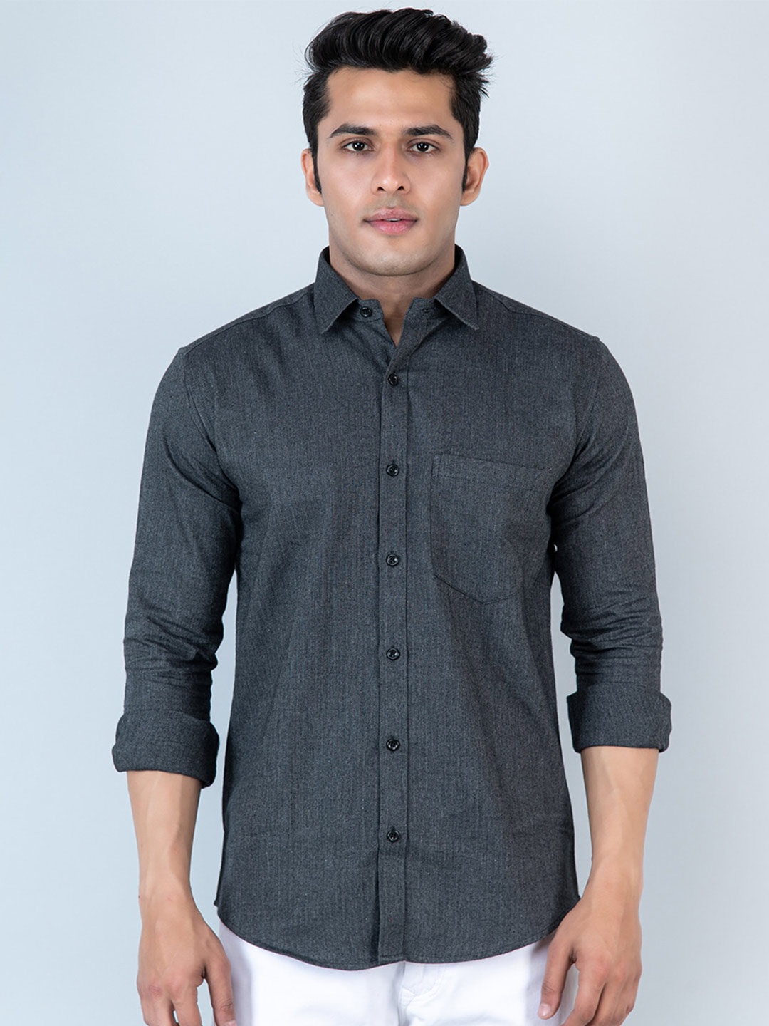

Tistabene Spread Collar Cotton Casual Shirt, Grey