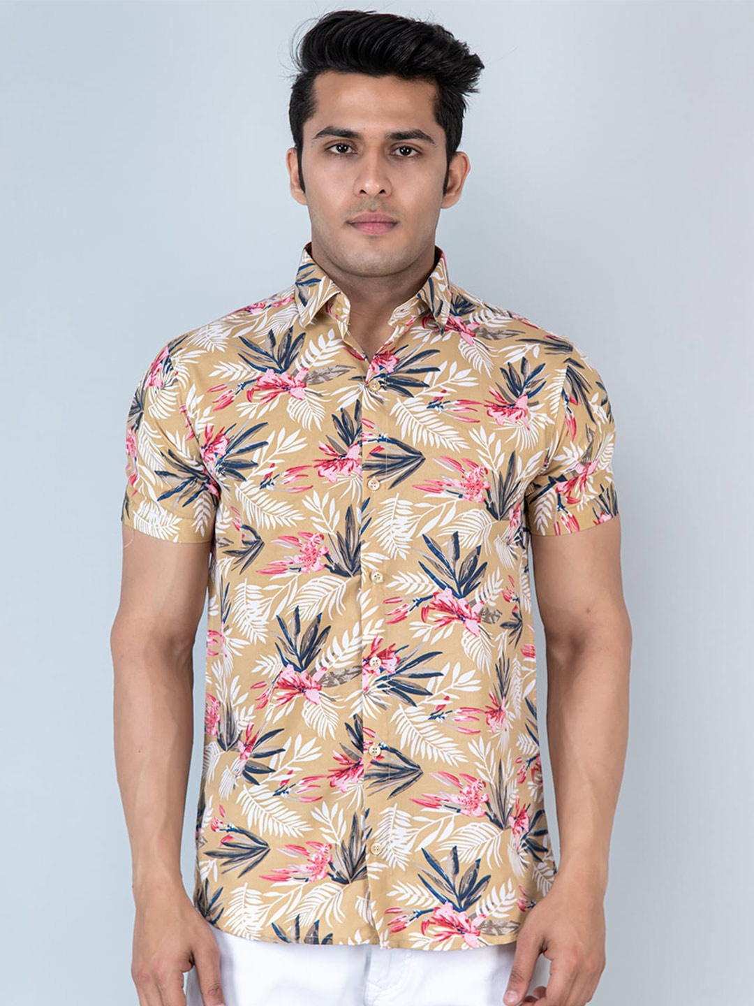 

Tistabene Floral Printed Casual Shirt, Beige