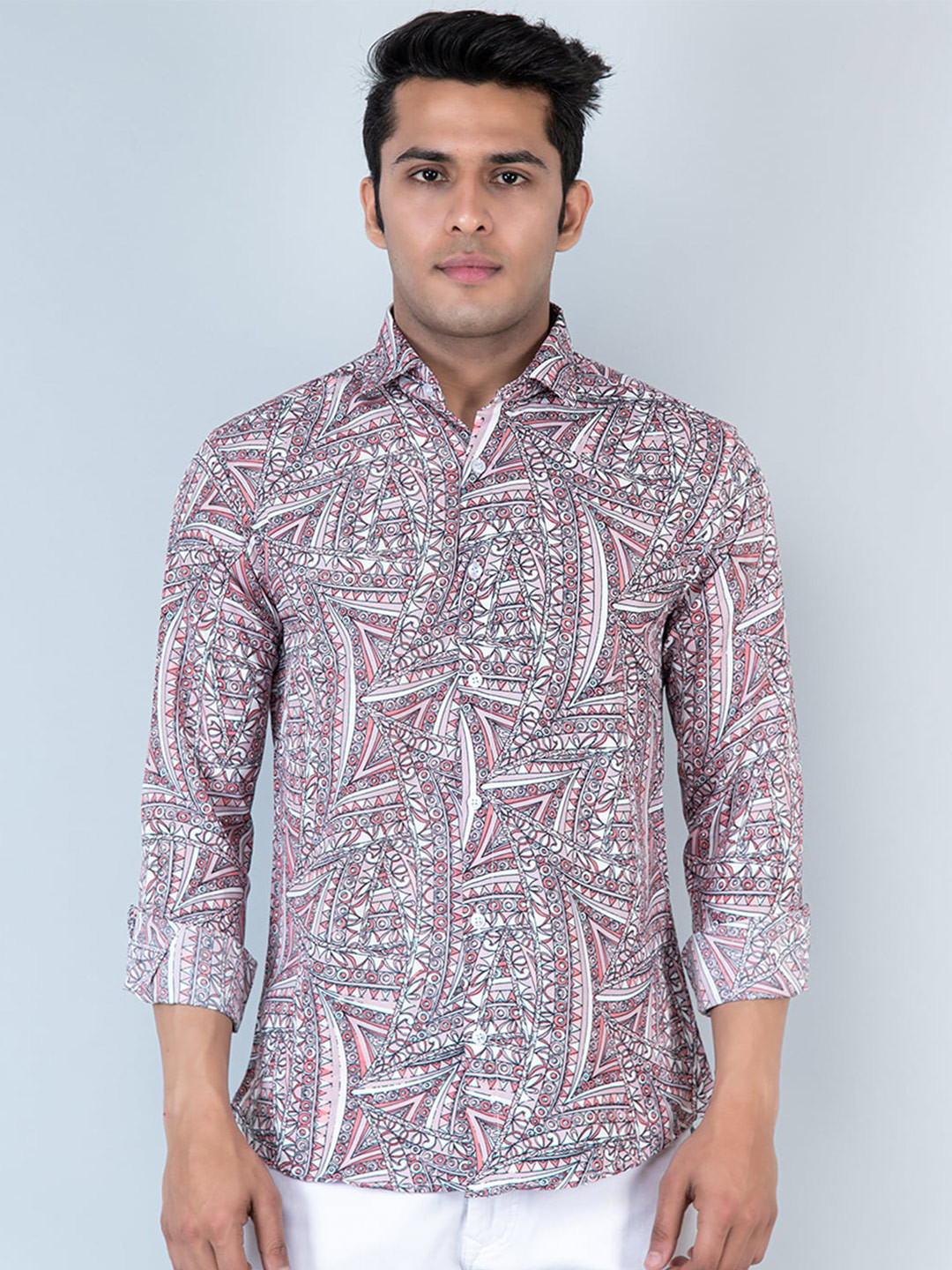 

Tistabene Ethnic Motifs Printed Casual Shirt, Rose