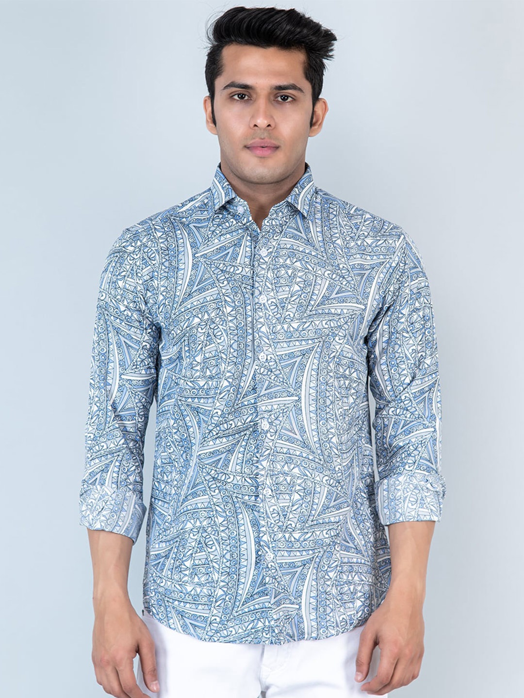 

Tistabene Ethnic Motifs Printed Casual Shirt, Blue