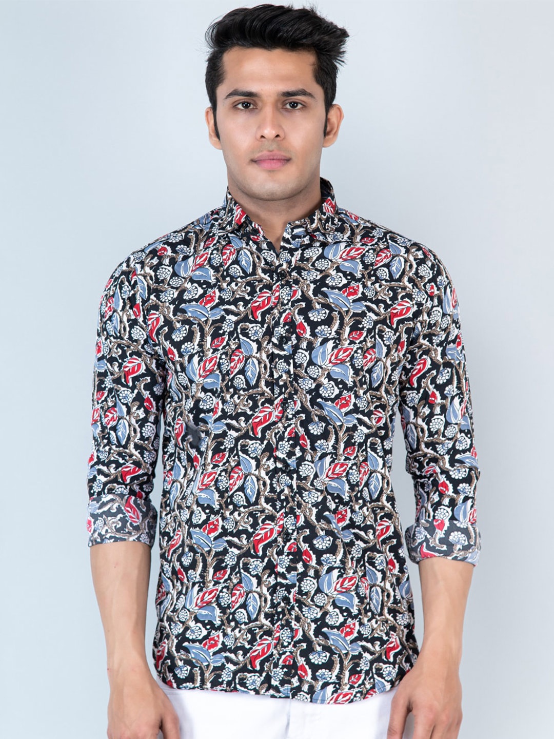 

Tistabene Floral Printed New Casual Shirt, Black