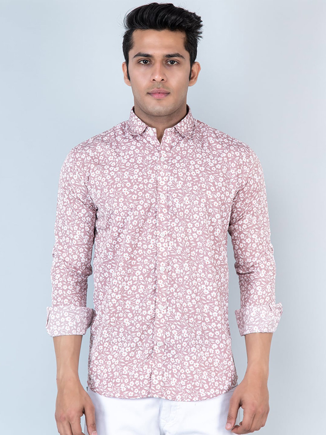 

Tistabene Floral Printed Cotton Casual Shirt, Rose