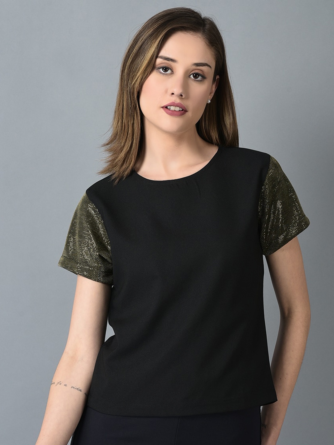 

CANOE Round Neck Short Sleeves T-shirt, Black