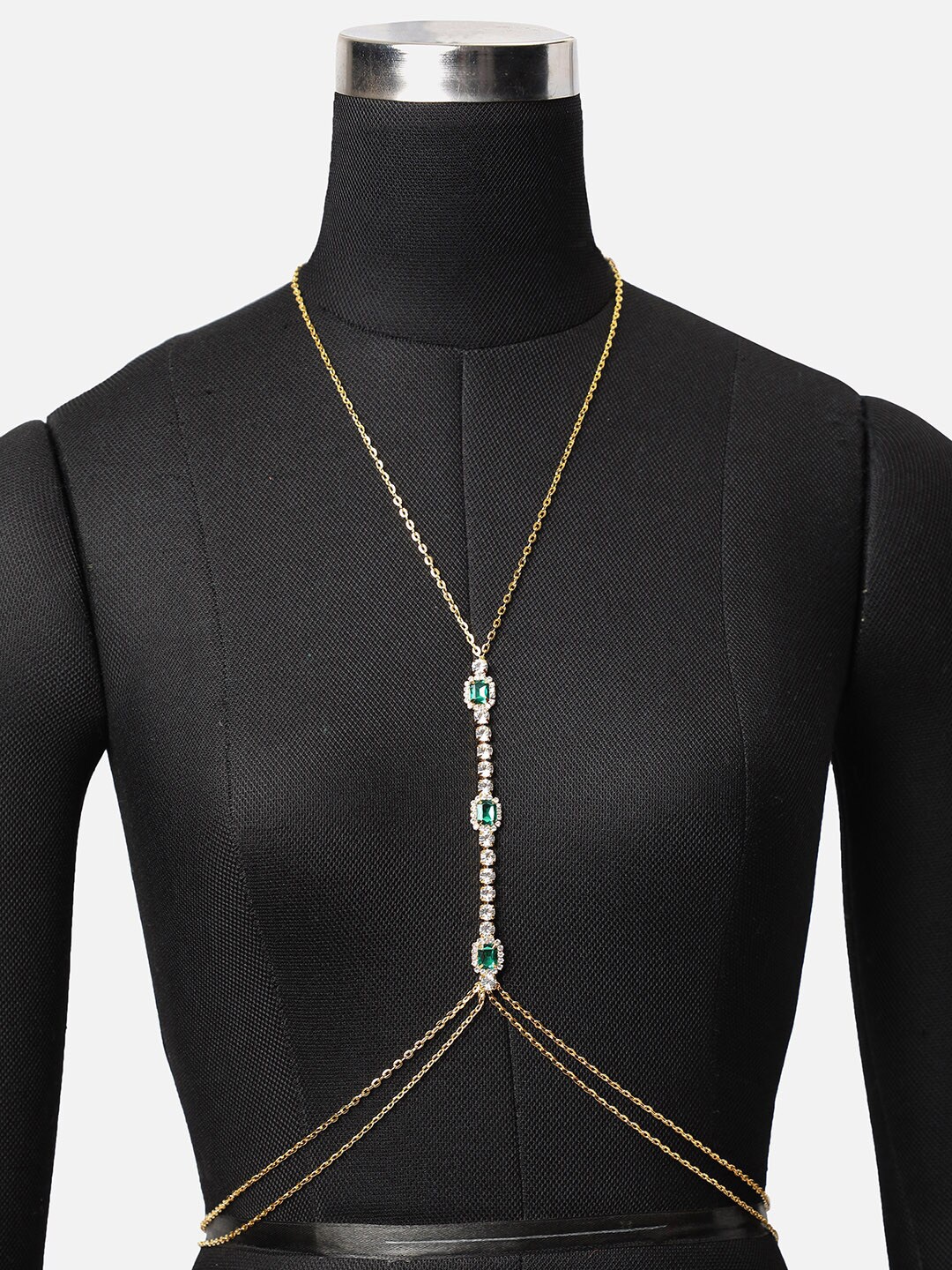 

SOHI Gold-Plated Artificial Stones Alloy Body Chain