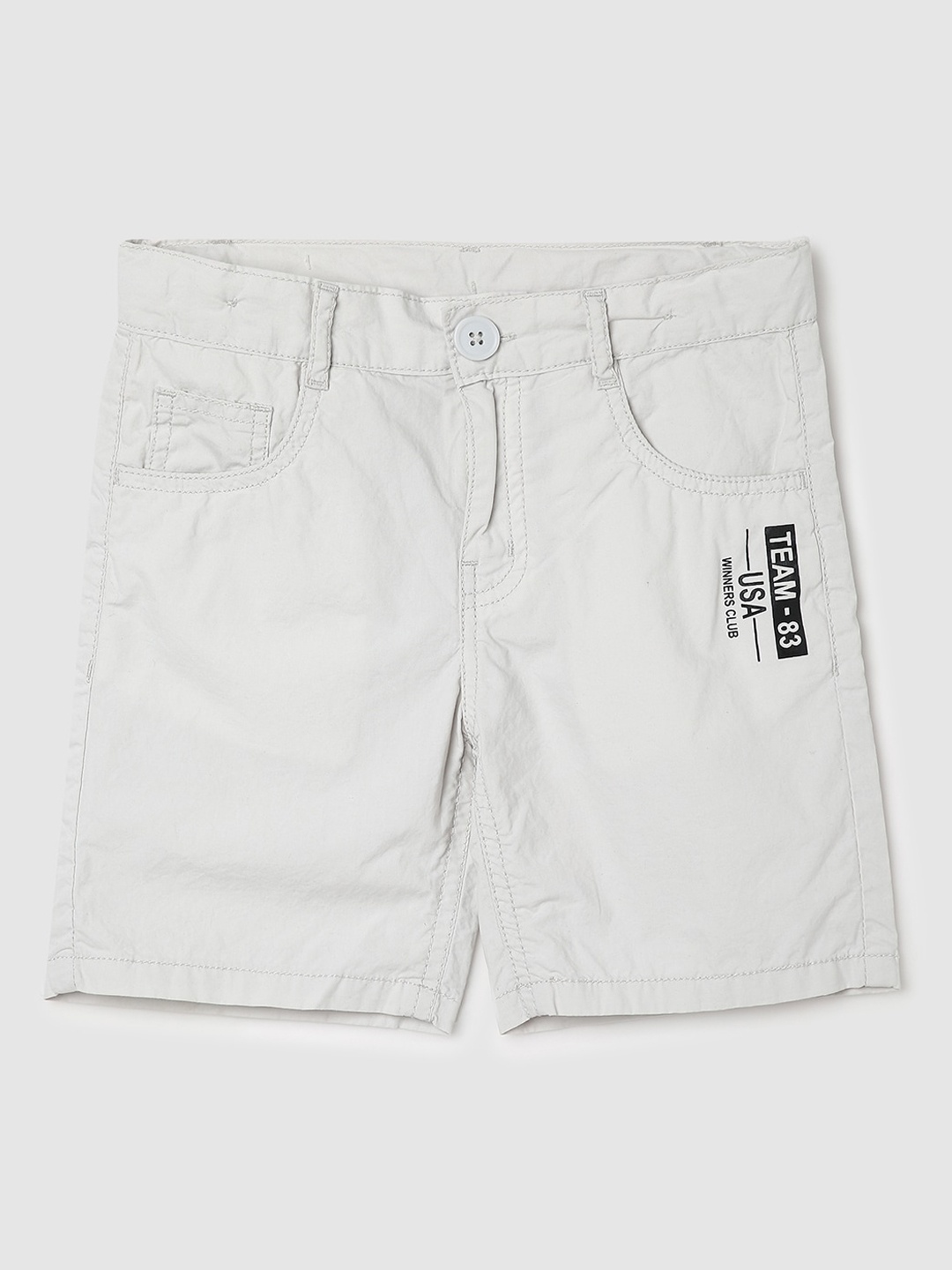 

max Boys Pure Cotton Regular Shorts, Grey
