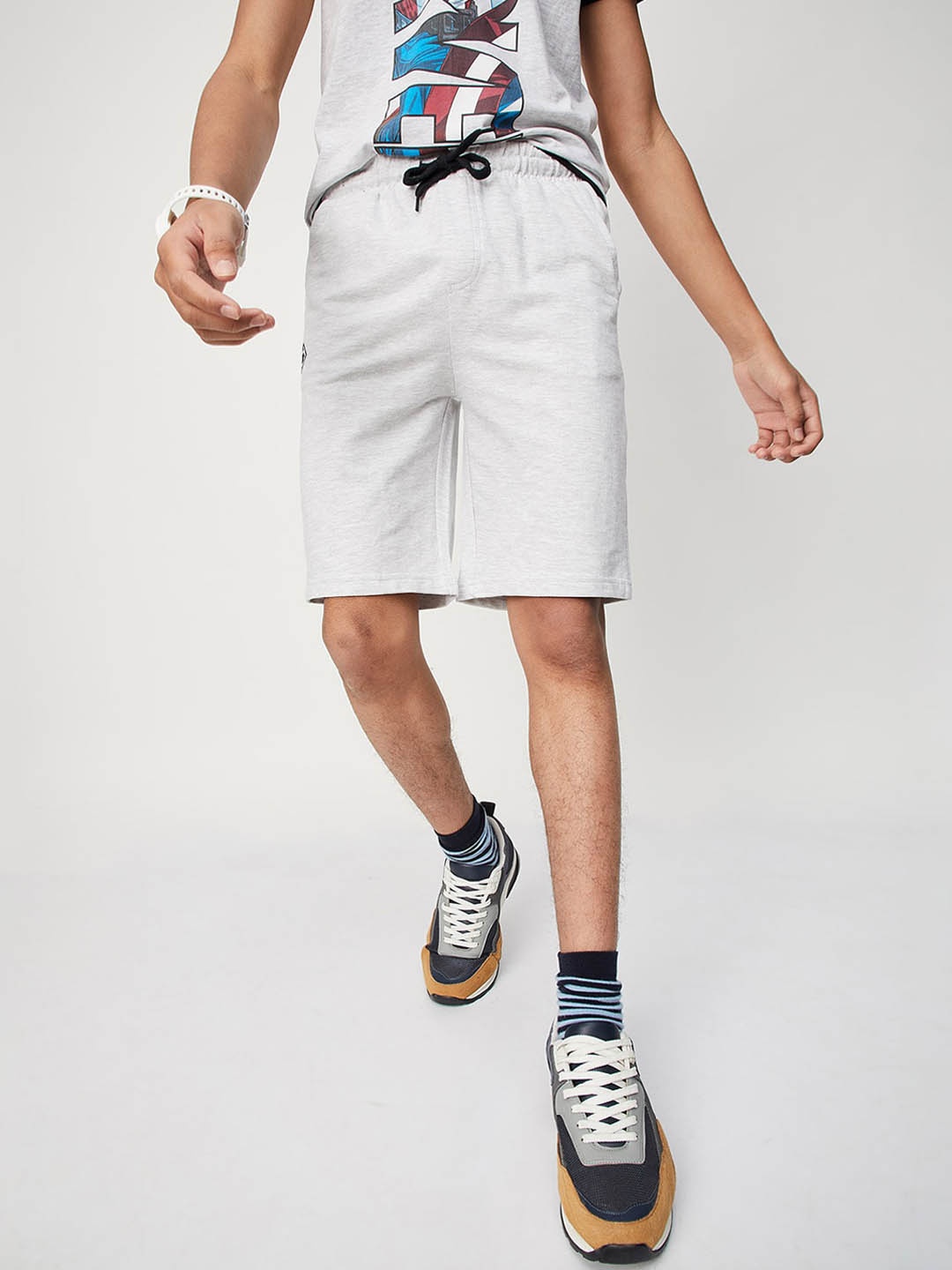 

max Boys Cotton Regular Shorts, Grey