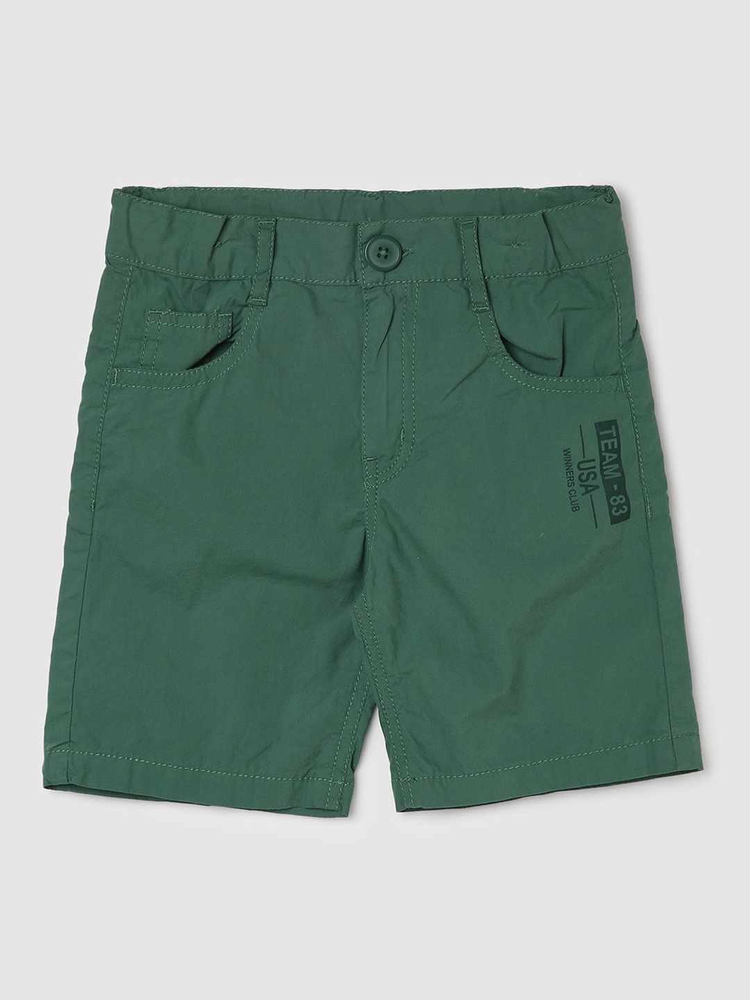 

max Boys Pure Cotton Regular Shorts, Green