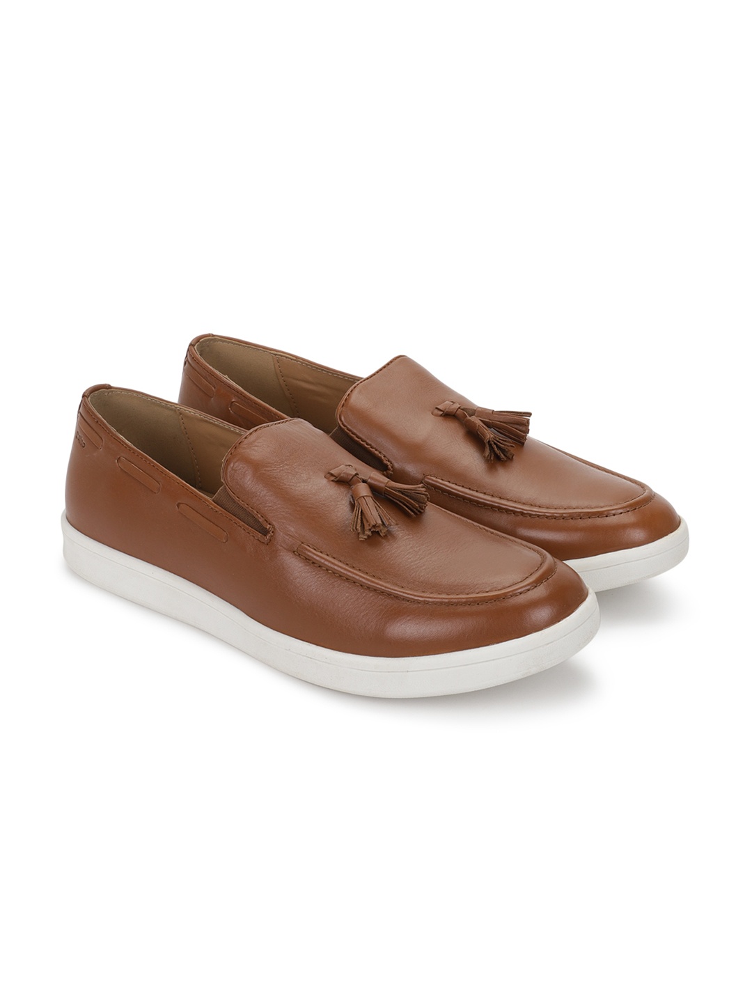 

yoho Men Leather Loafers, Brown