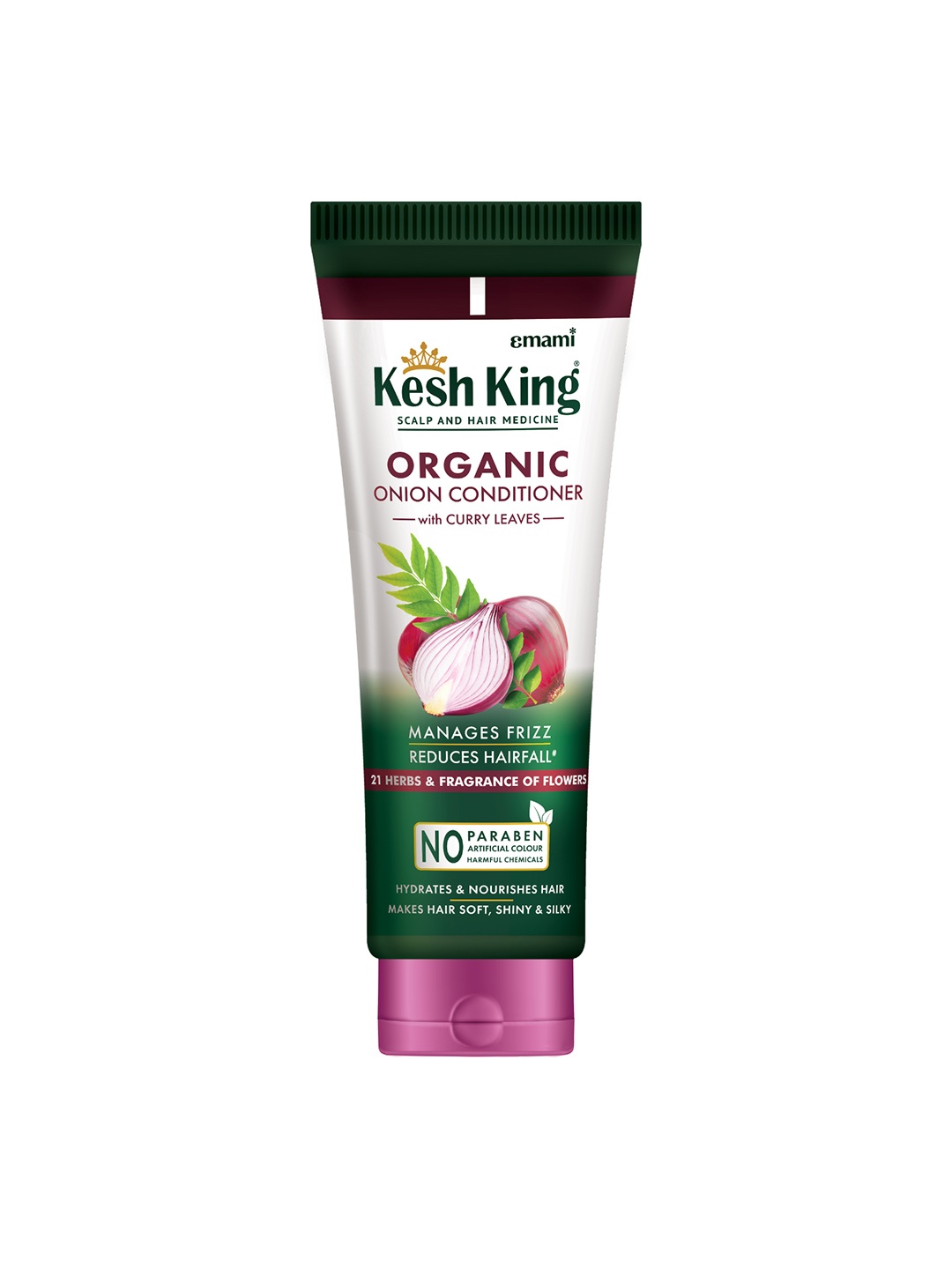 

Kesh King Organics Onion Conditioner with Curry Leaves for Frizzy Hair - 200ml, Multi