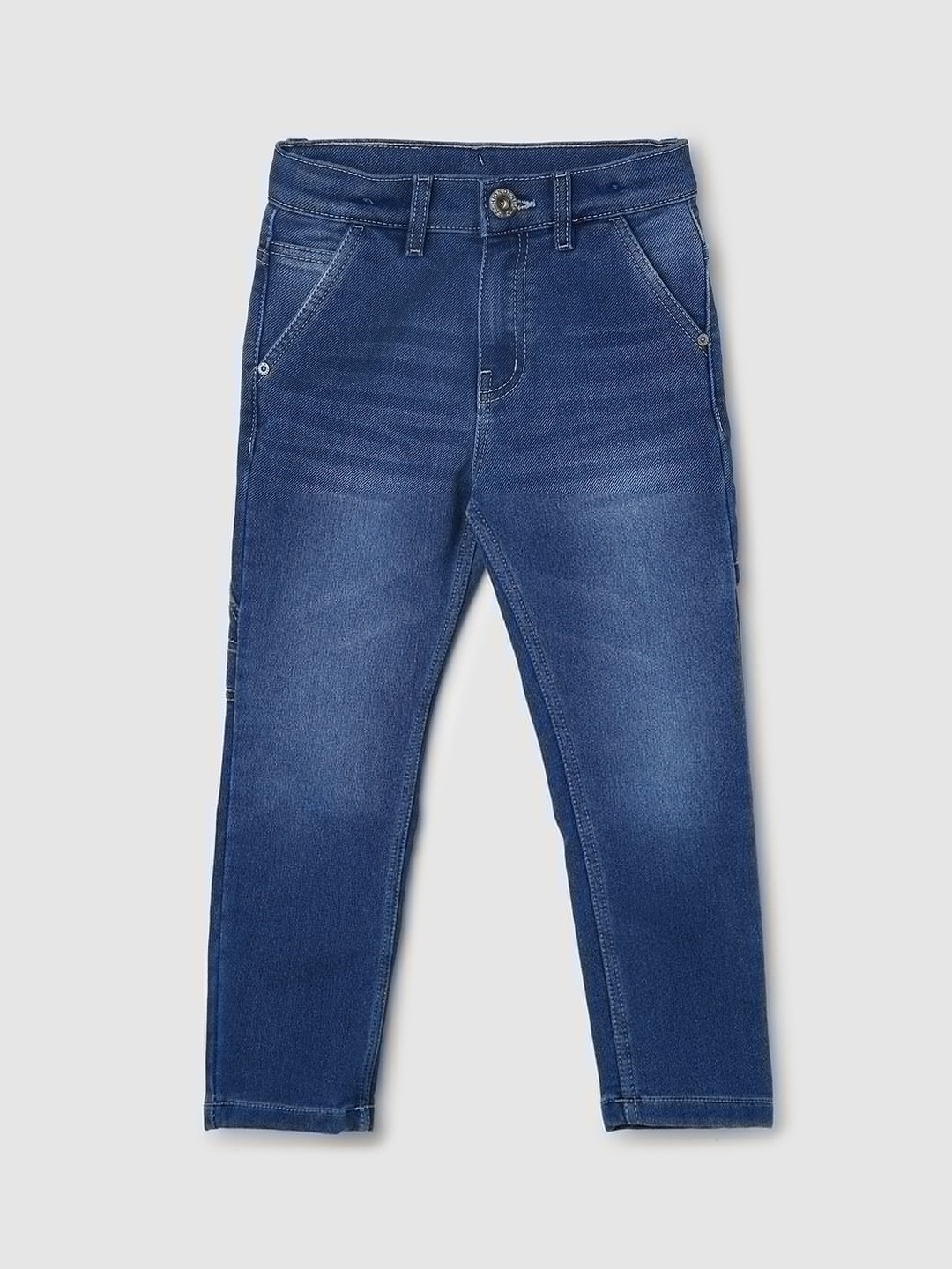 

max Boys Mid-Rise Light Fade Cotton Lycra Jeans, Blue