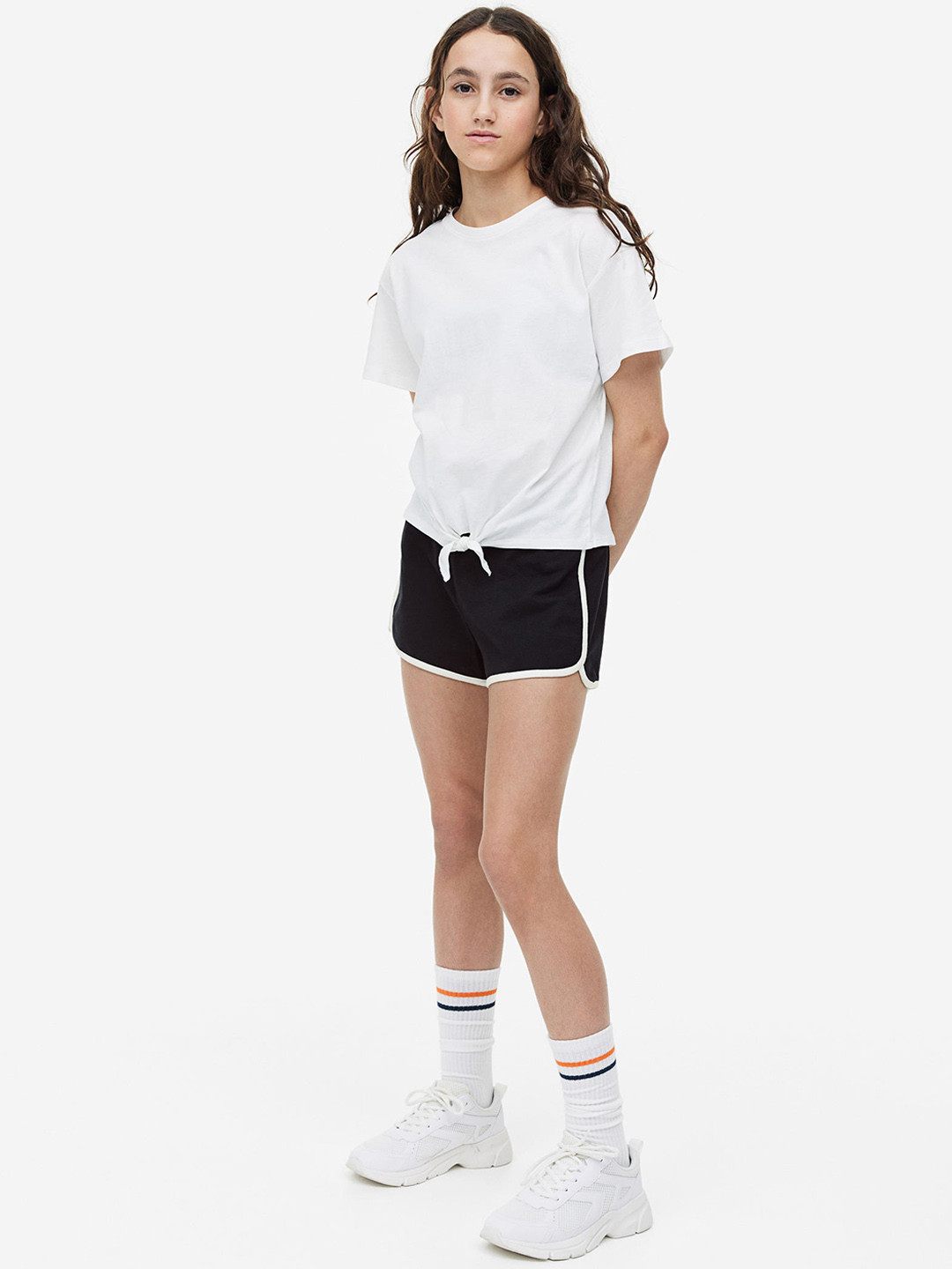 

H&M Girls Cotton Sweatshorts, Black