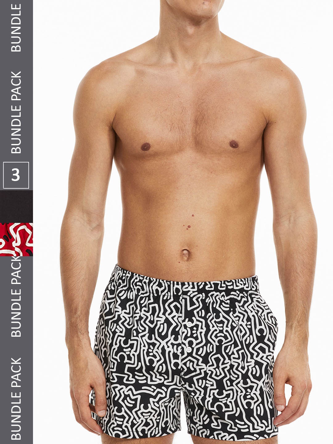 

H&M Men 3-Pack Woven Cotton Boxer Shorts 0652360026, Black