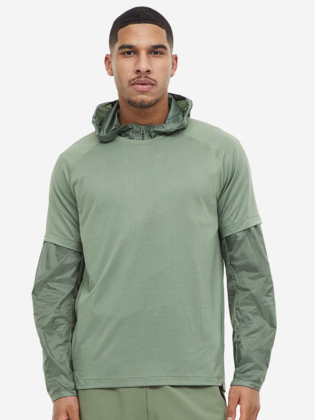 

H&M Men DryMove Running Top, Olive