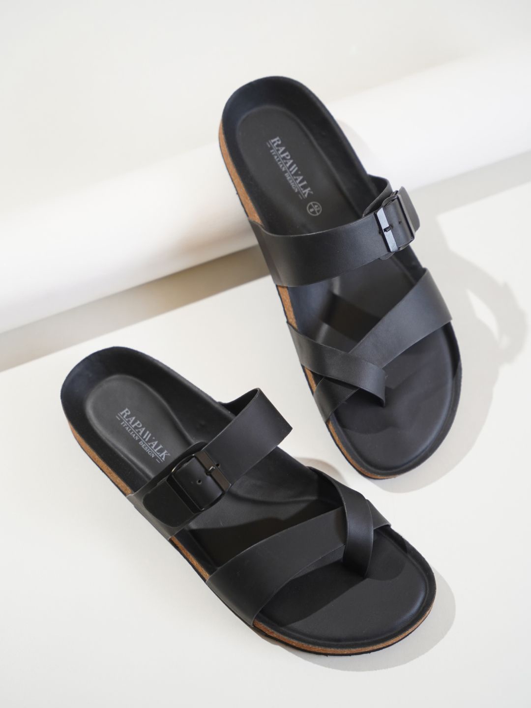 

RAPAWALK Men Slip On Comfort Sandals, Black