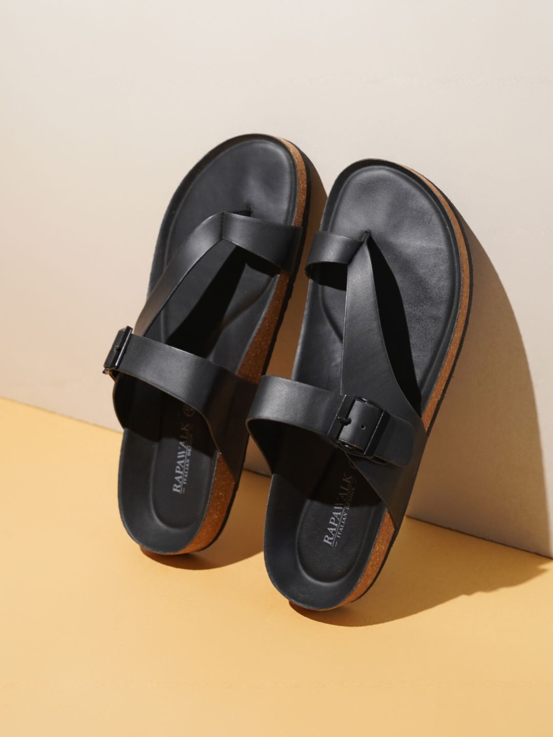 

RAPAWALK Men Open Toe Comfort Sandals, Black