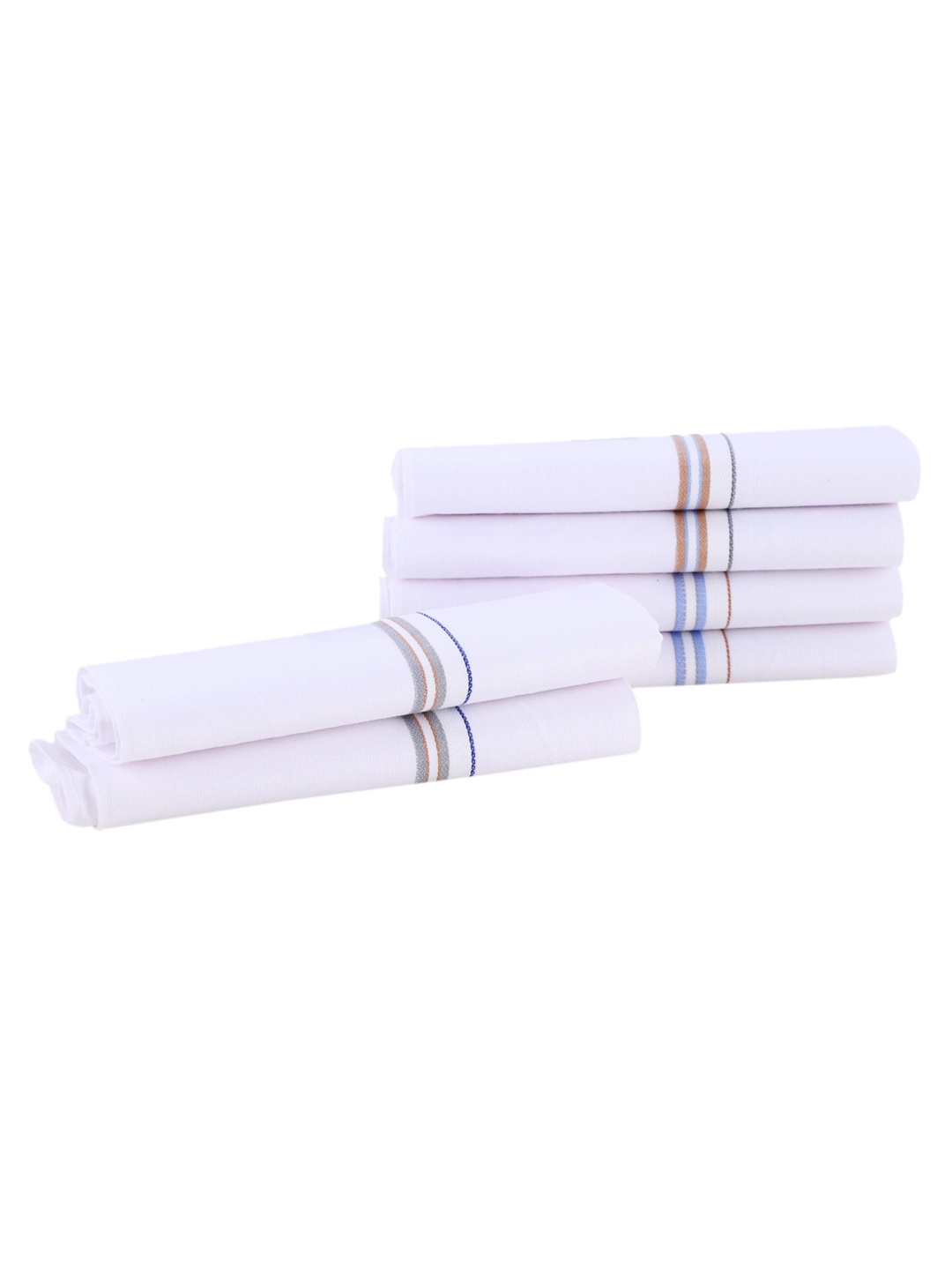 

Alvaro Castagnino Men Pack Of 6 Pure Cotton Handkerchiefs, White