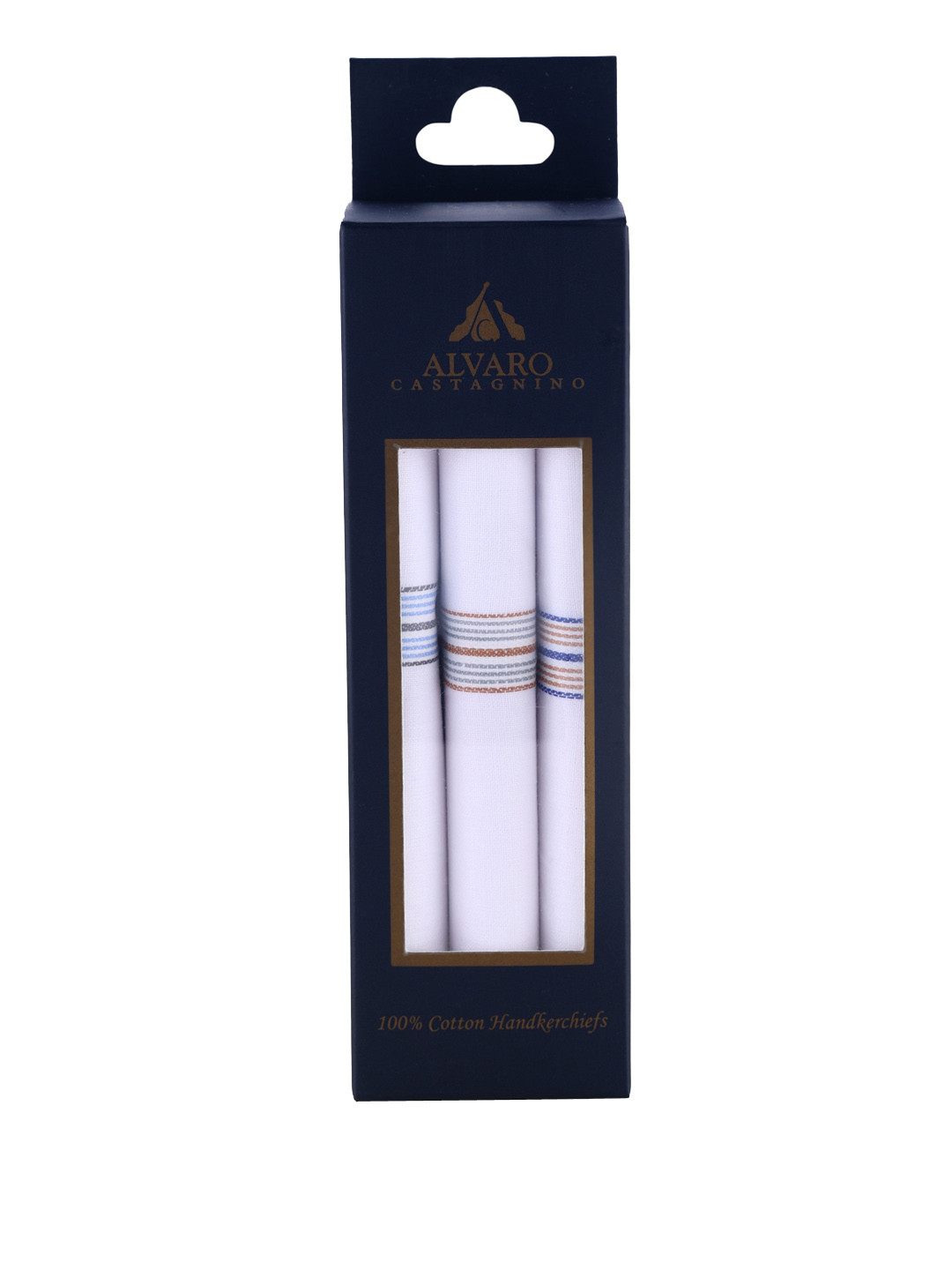 

Alvaro Castagnino Men Pack Of 3 Cotton Handkerchiefs, White