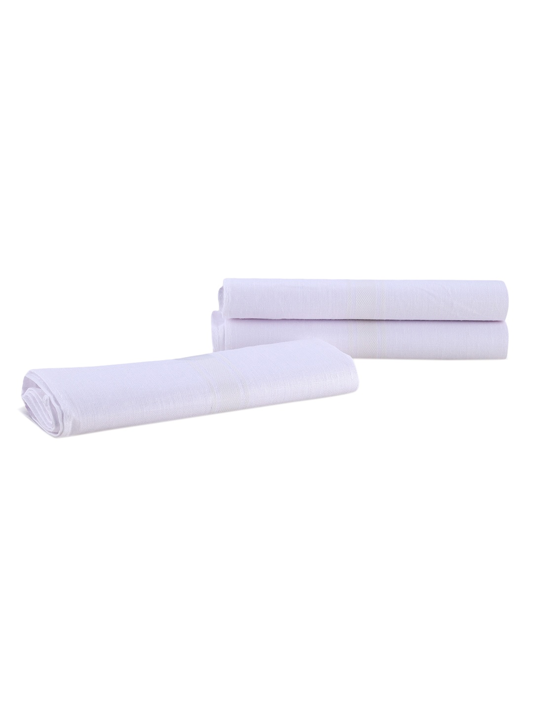 

Alvaro Castagnino Men Pack Of 3 Pure Cotton Handkerchief, White