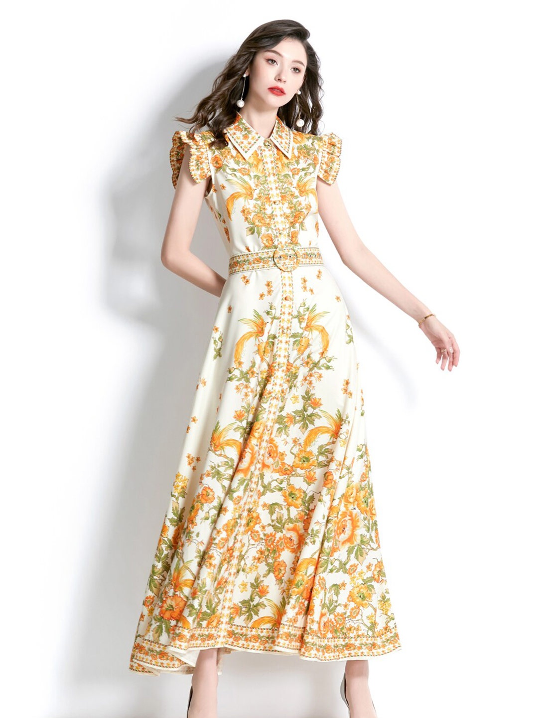 

JC Collection Floral Printed Maxi Dress, Off white