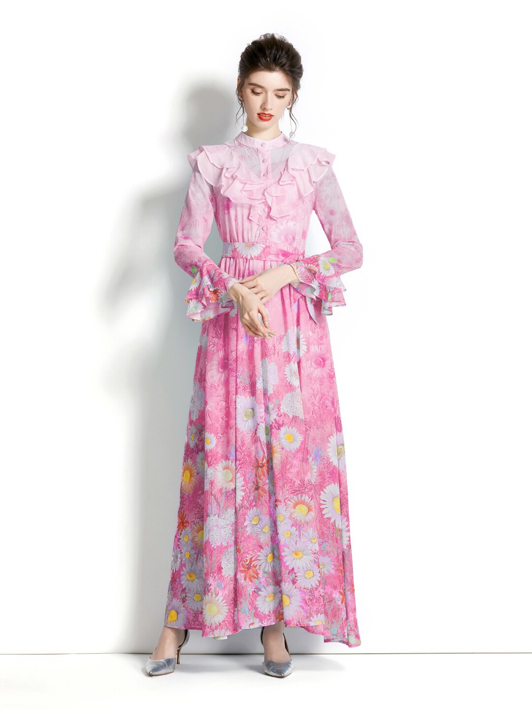 

JC Collection Floral Printed Maxi Dress, Pink