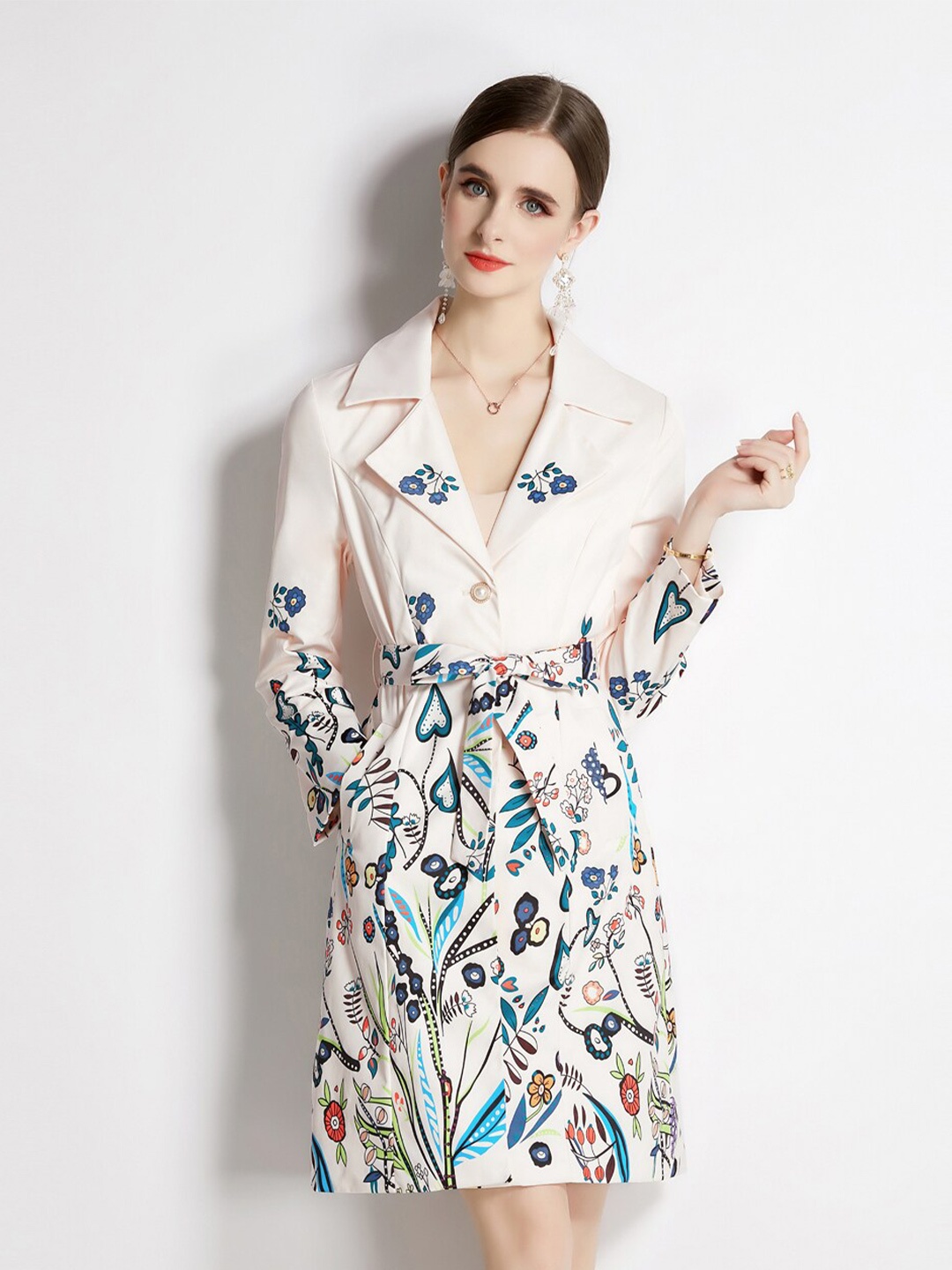 

JC Collection Floral Printed A-Line Dress, Pink