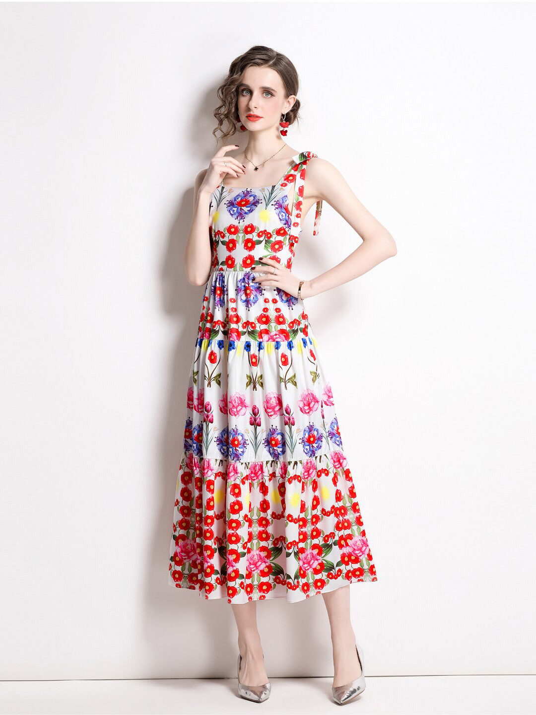 

JC Collection Floral Maxi Dress, White