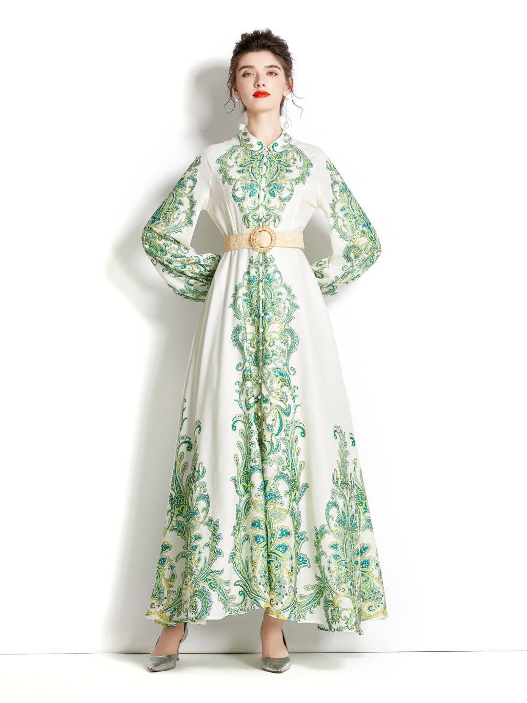 

JC Collection Green Floral Maxi Dress