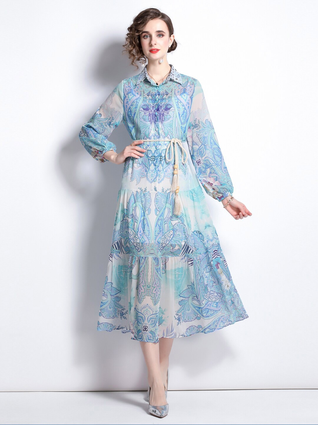 

JC Collection Blue Floral Midi Dress