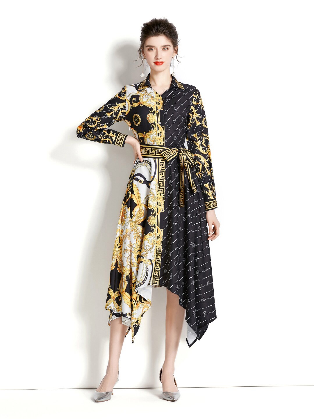 

JC Collection Black Floral A-Line Maxi Dress