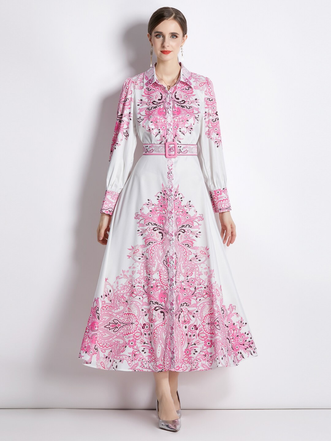 

JC Collection Ethnic Motifs Printed Maxi Dress, White