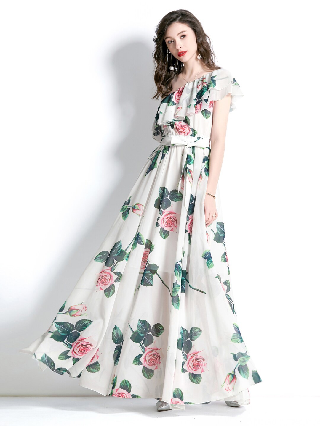 

JC Collection Floral Printed Maxi Dress, White