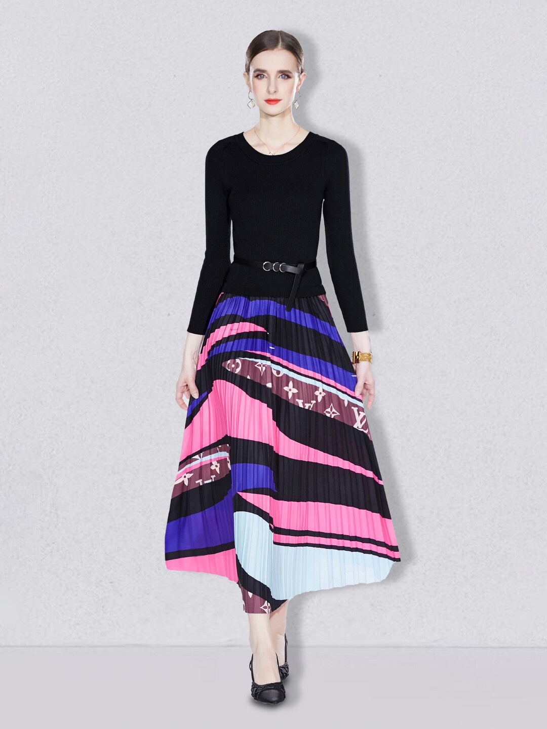 

JC Collection Multicoloured & Black Dress, Multi