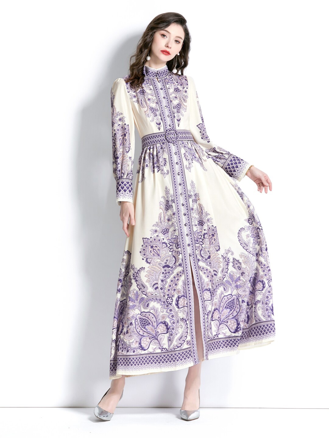 

JC Collection Ethnic Motifs Printed Maxi Dress, Purple