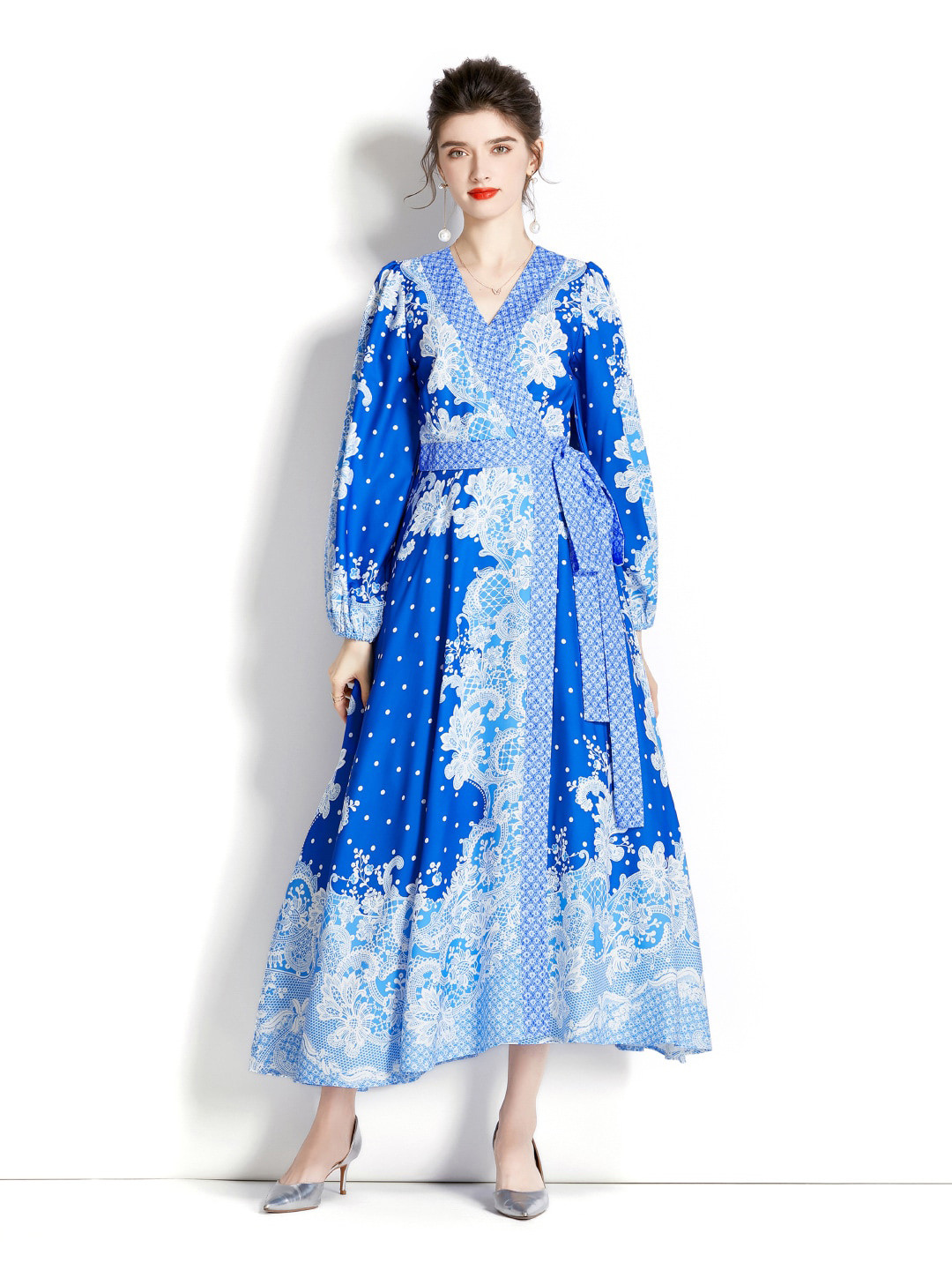 

JC Collection Floral Printed Maxi Dress, Blue